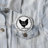 Kip mama decoratieve krans ronde button 7,6 cm (In situ)