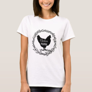 Kip mama decoratieve krans t-shirt