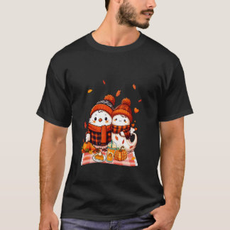 Kip met Boo Halloween Thanksgiving Fall Leave T-shirt