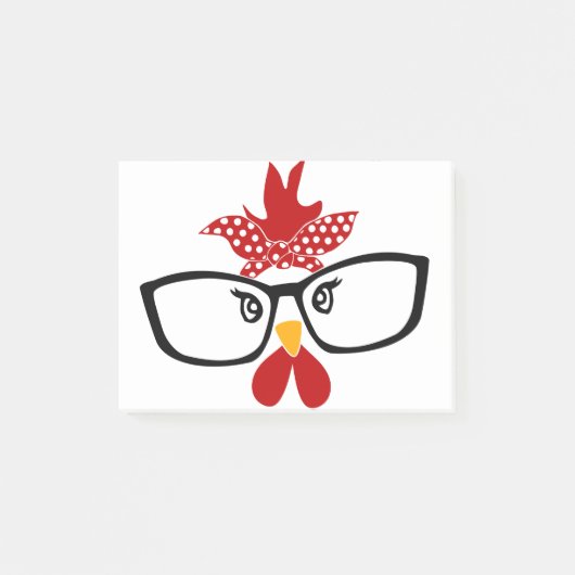 Kip met bril Face Post-it® Notes (Voorkant)