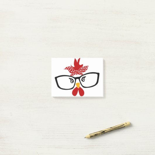 Kip met bril Face Post-it® Notes (Op bureau)