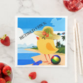 Kip met pensioen, kleurrijk ontwerp servetten (Insitu)