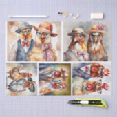 Kip: Modieuze Vogel in collage Decoupage Tissuepapier (Craft)