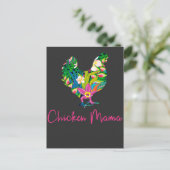 Kip-moeder bij boerenboer briefkaart (Staand voorkant)