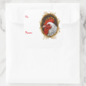 Kip naar/van stickers voor geschenken (Tas)