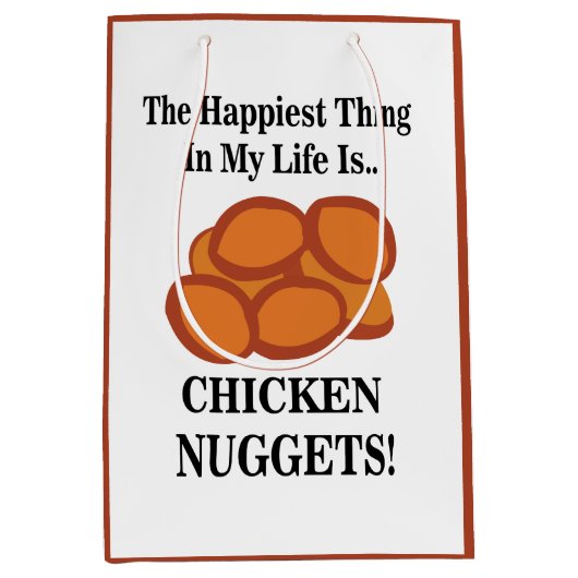 Kip Nugget Fast Food Grappige Kip Nugget Medium Cadeauzakje (Voorkant)