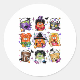 Kip Nuggets Pompoen Halloween 90's Mannen Ronde Sticker