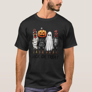 Kip of Behandeling Halloween Pompoen Geest Spoken  T-shirt