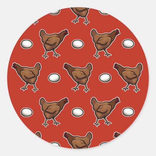 Kip of de eieren? ronde sticker (Voorkant)