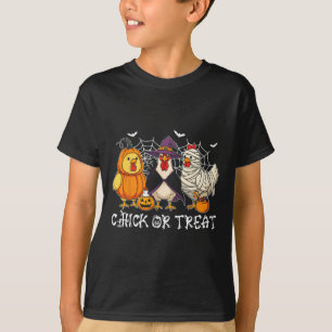 Kip of snoep grappige Halloween pompoen spook T-shirt