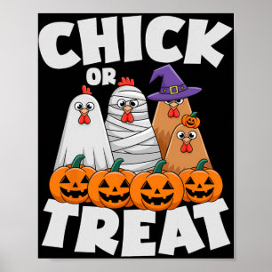Kip of snoep kleding Halloween grappige kip mat Poster