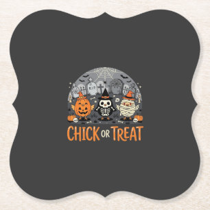 Kip of snoep leuk Halloween kerkhof ontwerp_1 Kartonnen Onderzetters