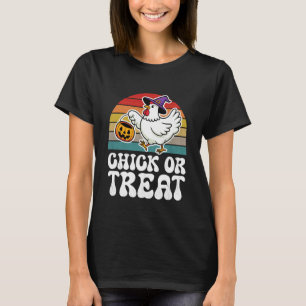 Kip of snoep leuk Halloween kuiken T-shirt