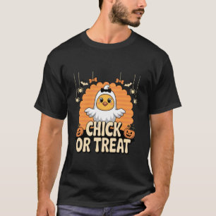 Kip of snoep spookkostuum Cute Halloween kuiken T-shirt