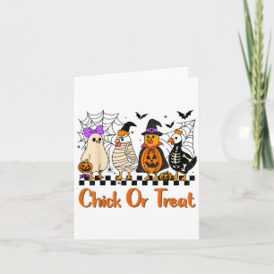 Kip of trakteer grappige Halloween kostuum ver Kaart