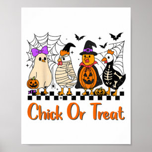 Kip of trakteer grappige Halloween kostuum ver Poster