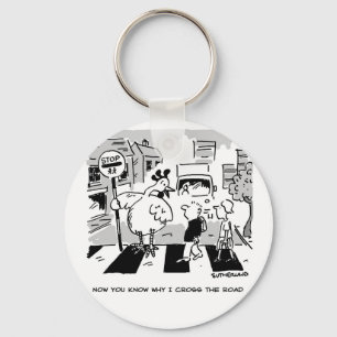 Kip op een 'School Crossing Patrol'. Grappig Sleutelhanger