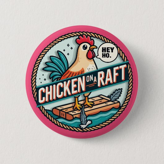 Kip op een vlot Button (Voorkant)