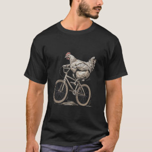 Kip op fiets wielrenner schattig dierenvriend boer t-shirt