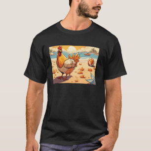 Kip op Sunset Beach voor kinderen Zonnebrand Anima T-shirt