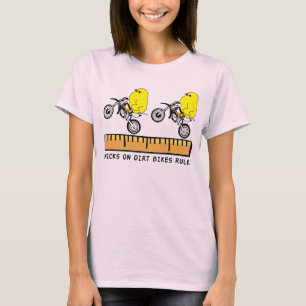 Kip op vuile knuppels motocross grappigte t-shirt