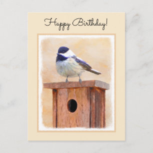Kip over vogelschilderende oorspronkelijke vogelku briefkaart