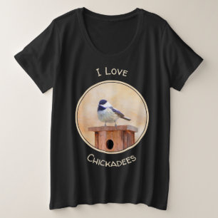 Kip over vogelschilderende oorspronkelijke vogelku grote maat t-shirt
