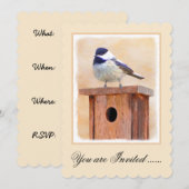 Kip over vogelschilderende oorspronkelijke vogelku kaart (Voorkant / Achterkant)