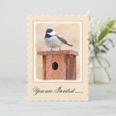 Kip over vogelschilderende oorspronkelijke vogelku kaart (Staand voorkant)