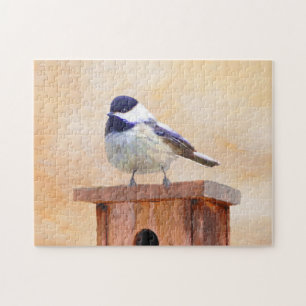 Kip over vogelschilderende oorspronkelijke vogelku legpuzzel