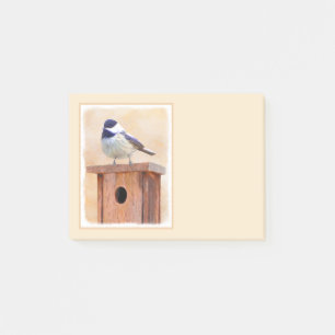 Kip over vogelschilderende oorspronkelijke vogelku post-it® notes