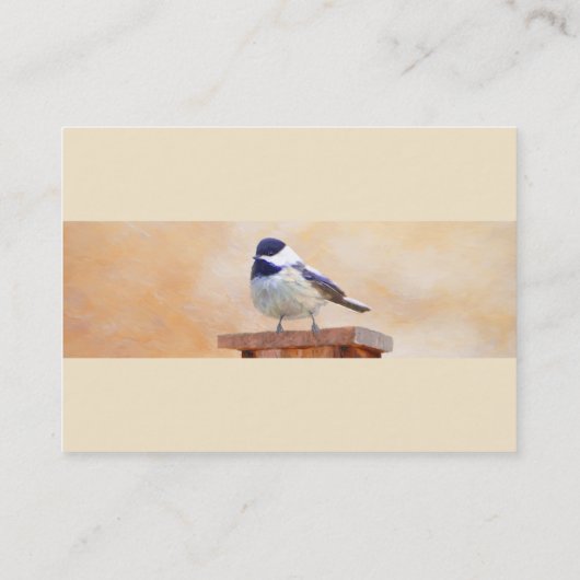 Kip over vogelschilderende oorspronkelijke vogelku visitekaartje (Achterkant)