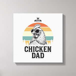 Kip Papa Vintage Zonsondergang Grappige Kip Liefhe Canvas Afdruk