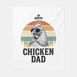 Kip Papa Vintage Zonsondergang Grappige Kip Liefhe Fleece Deken