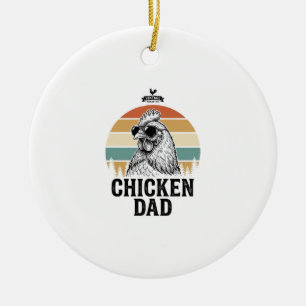 Kip Papa Vintage Zonsondergang Grappige Kip Liefhe Keramisch Ornament
