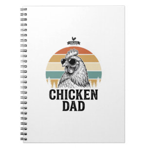 Kip Papa Vintage Zonsondergang Grappige Kip Liefhe Notitieboek