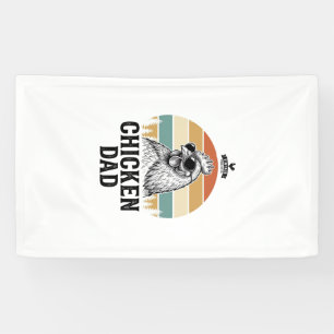 Kip Papa Vintage Zonsondergang Grappige Kip Liefhe Spandoek