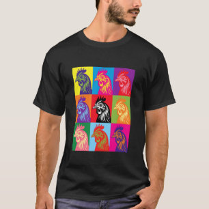 Kip Pop Art Kinderen Mannen Vrouwen Kippenliefhebb T-shirt
