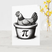 Kip Pot Pastei Grappige Wiskunde Pun Kip Pot Pi Da Kaart (Gele Bloem)