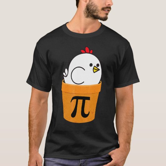 Kip Pot Pi Grappige Wiskunde Dag T-shirt (Voorkant)