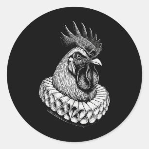 Kip Renaissance Portret Vintage Edele Kip Ronde Sticker