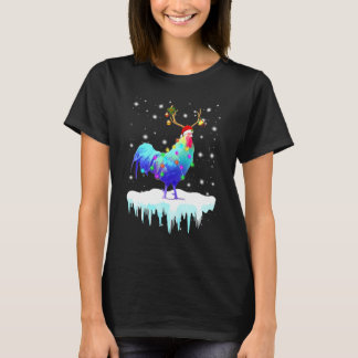 Kip Rendier Kerst Licht Sneeuwvlokken Kostuum T-shirt