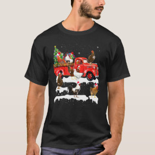 Kip Ridder Rode Truck Prettig Kerstmis Boer X- T-shirt