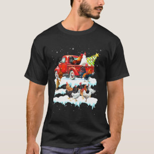 Kip Ridder Rode Truck Xmas Prettig Kerstmis Kostuu T-shirt