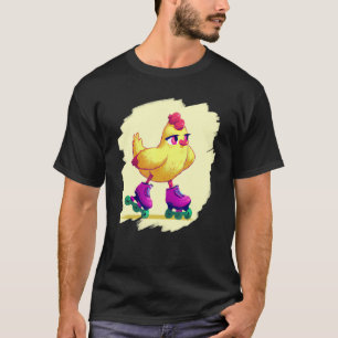 Kip Roller Skates Boerderij Dier Schaatsen Roller T-shirt