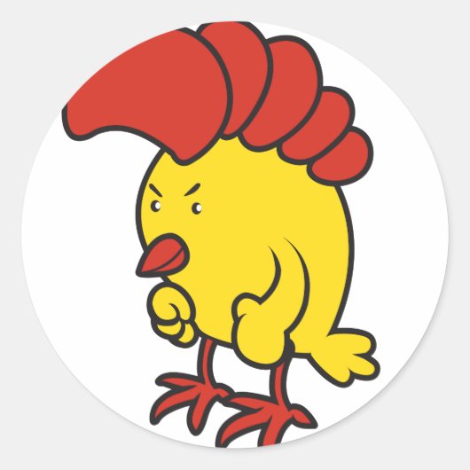 kip ronde sticker (Voorkant)