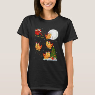 Kip Santa slee van vliegen grappig magisch Kerstmi T-shirt