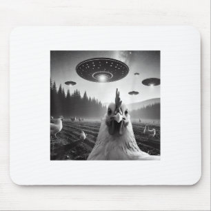 Kip Selfie Met Alien Ufo Tee Grappige Cadeaus Mann Muismat