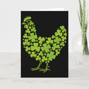 Kip Shamrock St. Patrick's Day Geluksboerderijdier Kaart