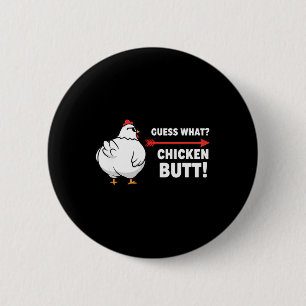 Kip, speelse gok-wat-kip-reet humor  ronde button 5,7 cm
